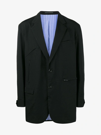 Yohji Yamamoto Single Breasted Gabardine Jacket In Black