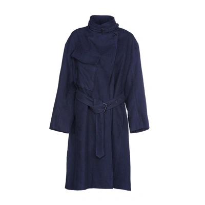 Isabel Marant Belted Trench Coat In Blue