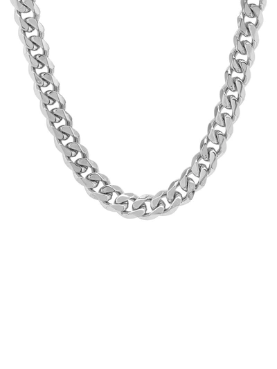 Anthony Jacobs Men's Stainless Steel Cuban Necklace In Neutral