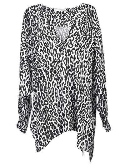 Faith Connexion Leopard Print Blouse In Black-white