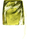 Oseree Sequin Swim Cover-up Wrap Skirt In Yellow