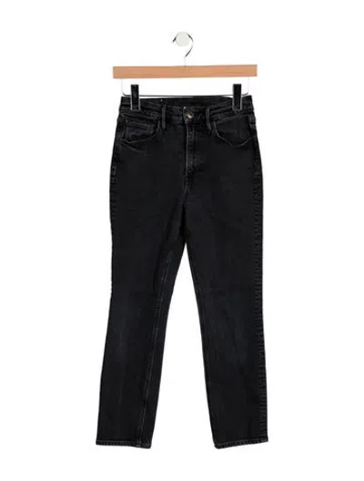 Pre-owned 3x1 High-rise Straight Leg Jeans In Black