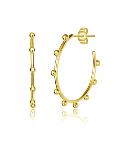 Rachel Glauber 14k Gold Plated Open Hoop Earrings In Gold-tone