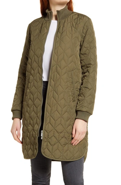 Ilse Jacobsen Isle Jacobsen Long Quilted Jacket In Army