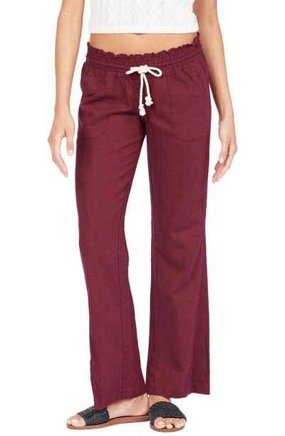 Roxy Oceanside Linen Blend Beach Pants In Fig