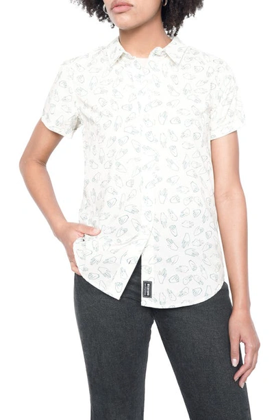 Wildfang The Essential Hand Print Short Sleeve Button-up Shirt