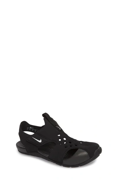 Nike Kids' Sunray Protect 2 Sandal In Black/ White