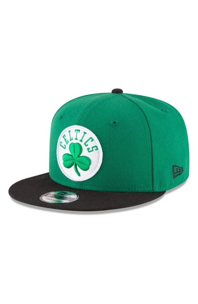 New Era Men's Kelly Green And Black Boston Celtics 2-tone 9fifty Adjustable Snapback Hat In Kelly Green,black