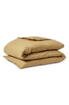 Coyuchi Crinkled Organic Cotton Percale Duvet Cover In Hazel