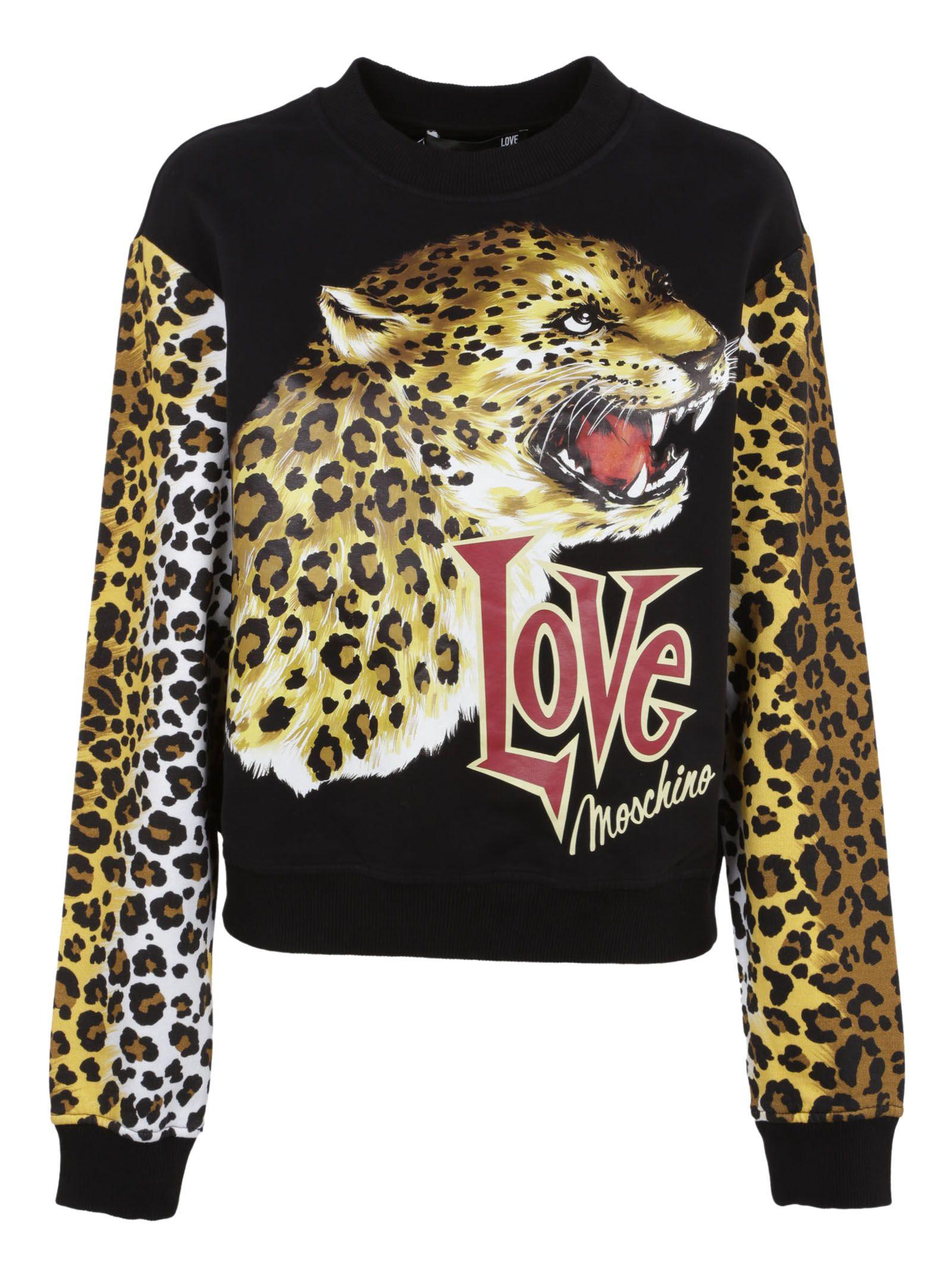 Love Moschino Leopard Print Sweatshirt 
