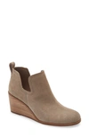 Toms Kallie Wedge Bootie In Taupe Suede