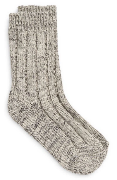 Birkenstock Cotton Twist Crew Socks In Light Grey