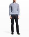 Peter Millar Waffle-knit Pima Cotton And Merino Wool-blend Half-zip Sweater In Blue