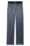 Tom Ford Stretch Silk Pajama Pants In Dark Grey