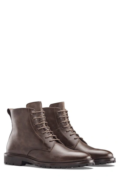 Koio Men's Bergamo Leather Combat Boots In Saddle
