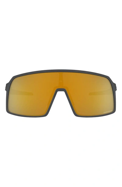 Oakley 60mm Rectangular Sunglasses In Matte Carbon/ Prizm 24k