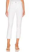 Veronica Beard Carly Kick Flare Jeans With Raw Hem In White