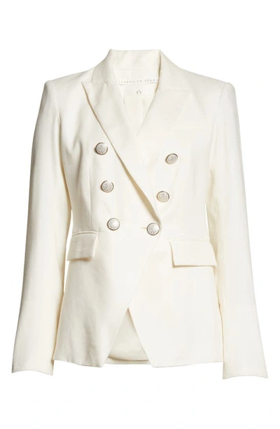 Veronica Beard Miller Dickey Ivory Linen-blend Blazer In White