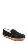 Minnetonka Terese Genuine Shearling Loafer In Black