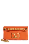 Valentino Garavani Stud Sign Shoulder Bag In Orange