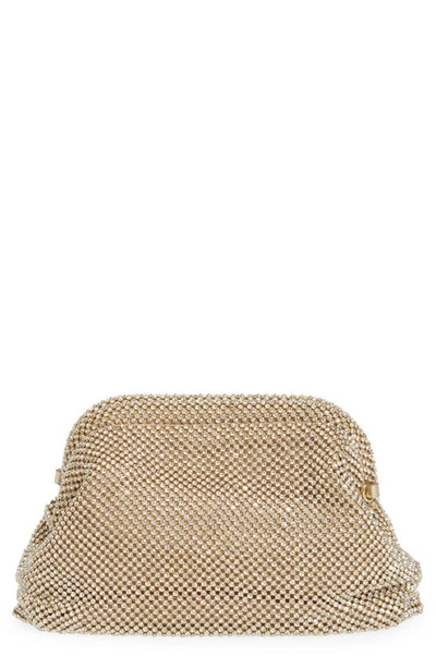 Loeffler Randall Doreen Frame Pouch In Gold Diamante Mesh