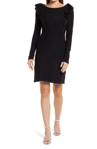 Lilly Pulitzerr Ruth Sequin Sweater Dress In Black Metallic