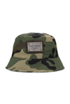 Dolce & Gabbana Nylon Bucket Hat With Camouflage Print In Green