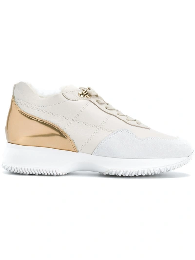 Hogan Metallic Heel Sneakers In White