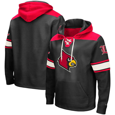 Colosseum Black Louisville Cardinals 2.0 Lace-up Logo Pullover Hoodie