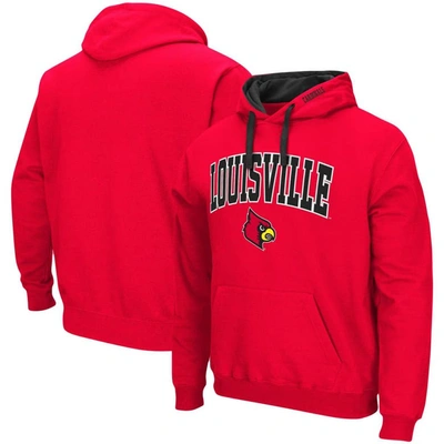 Colosseum Men's  Red Louisville Cardinals Big And Tall Arch And Logo 2.0 Pullover Hoodie