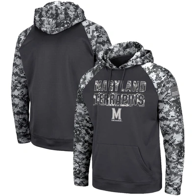 Colosseum Charcoal Maryland Terrapins Oht Military Appreciation Digital Camo Pullover Hoodie