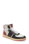 Collegium Pillar Destroyer High Top Sneaker In White/black/red