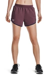 Under Armour Fly By 2.0 Woven Running Shorts In Ash Plum