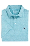 Vineyard Vines Jean Stripe Sankaty Performance Polo In Teal Bay