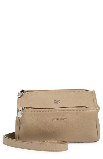 Givenchy Mini Pandora Leather Crossbody Bag In Dune
