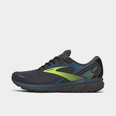 Brooks Men's Ghost 14 Running Sneakers From Finish Line In Black/ Blue/ Nightlife