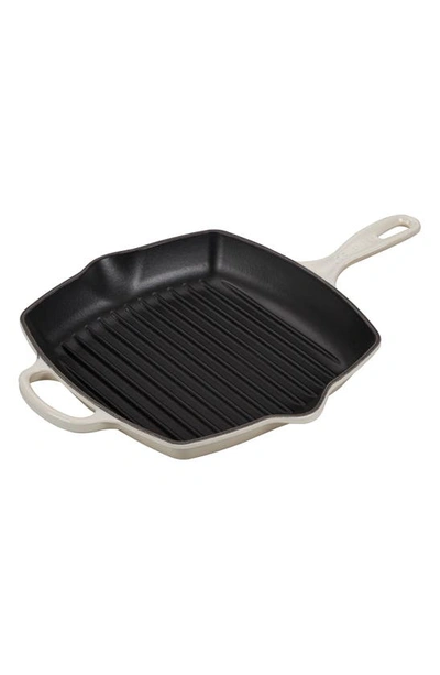 Le Creuset 10 Inch Square Enamel Cast Iron Grill Pan In Meringue