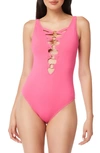 Bleu By Rod Beattie Ring Me Up Plunge Mio One-piece Swimsuit In Rose Red