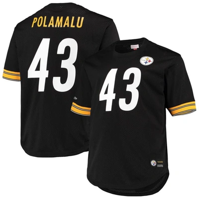 Mitchell & Ness Troy Polamalu Black Pittsburgh Steelers Big & Tall Retired Player Mesh T-shirt