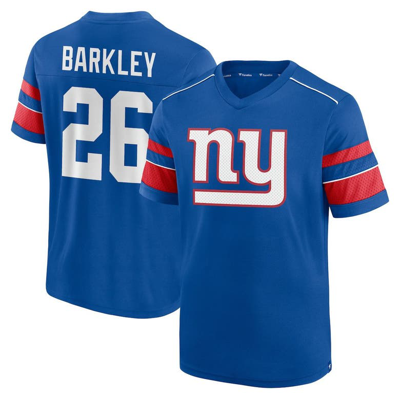 Fanatics Men's  Branded Saquon Barkley Royal New York Giants Hashmark Name & Number V-neck T-shirt