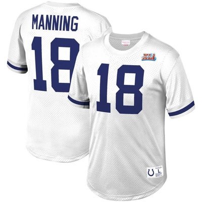 Mitchell & Ness Men's  Peyton Manning White Indianapolis Colts Retired Player Name And Number Mesh To
