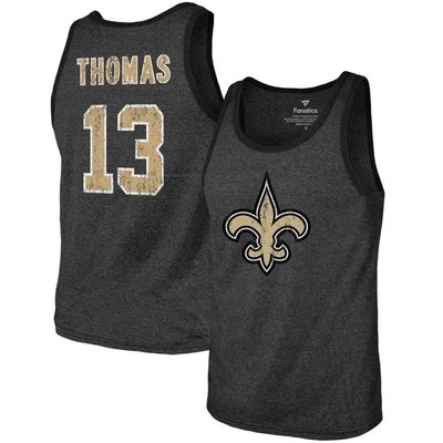 Majestic Fanatics Branded Michael Thomas Black New Orleans Saints Name & Number Tri-blend Tank Top