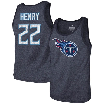 Majestic Threads Derrick Henry Navy Tennessee Titans Name & Number Tri-blend Tank Top