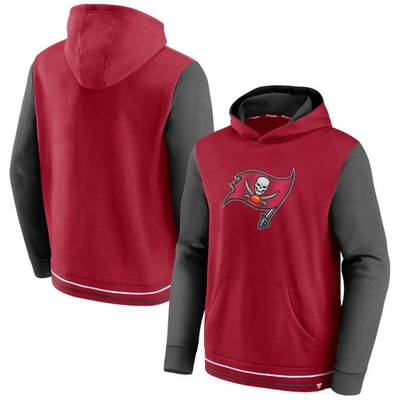 Fanatics Men's Red, Pewter Tampa Bay Buccaneers Block Party Pullover Hoodie In Red,pewter