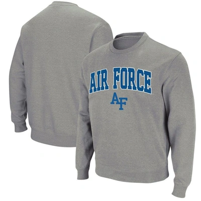 Colosseum Heathered Gray Air Force Falcons Arch & Logo Sweatshirt In Heather Gray