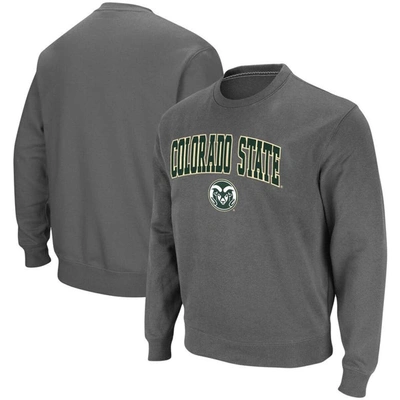 Colosseum Men's  Charcoal Colorado State Rams Arch & Logo Tackle Twill Pullover Sweatshirt