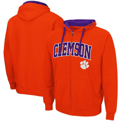 Colosseum Men's  Orange Clemson Tigers Big And Tall Full-zip Hoodie