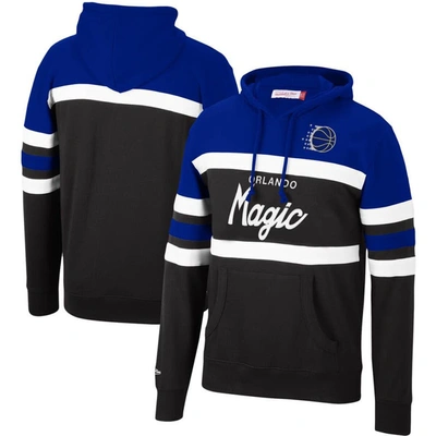 Mitchell & Ness Men's Royal And Black Orlando Magic Head Coach Pullover Hoodie In Royal,black