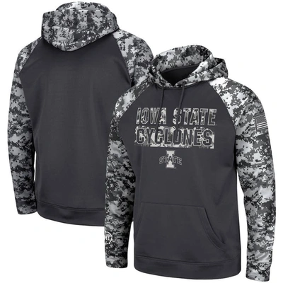 Colosseum Charcoal Iowa State Cyclones Oht Military Appreciation Digital Camo Pullover Hoodie