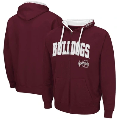 Colosseum Men's  Maroon Mississippi State Bulldogs Big And Tall Full-zip Hoodie